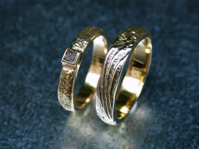 trouw ringen met ruwe diamant handgemaakt edelsmid goudsmid arnhem